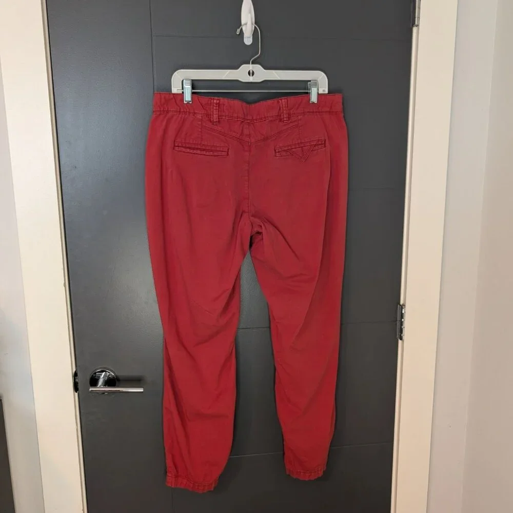 Daughters‎ Of The Liberation Red Cotton-Blend Straight-Leg Pants Size 10